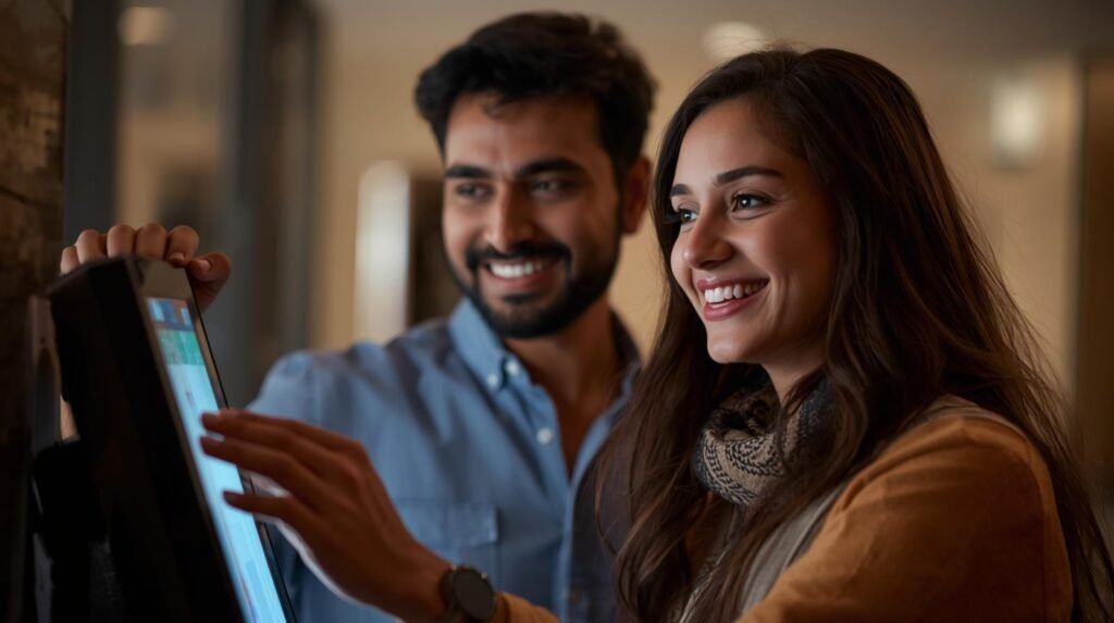 biometric attendance machine home page hero section