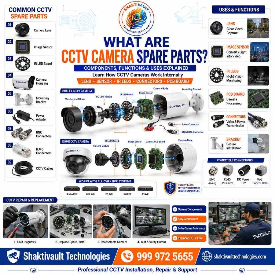 Best CCTV Camera Pin Guide – Types, Connections & Uses Explained 2 What Are CCTV Camera Spare Parts