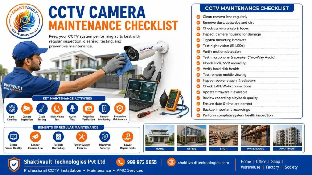 Professional CCTV Camera Maintenance | Benefits, Checklist & Cost 2 CCTV Camera Maintenance Checklist