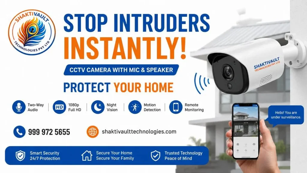 Stop Intruders Instantly! CCTV Camera with Mic and Speaker Protect Your Home