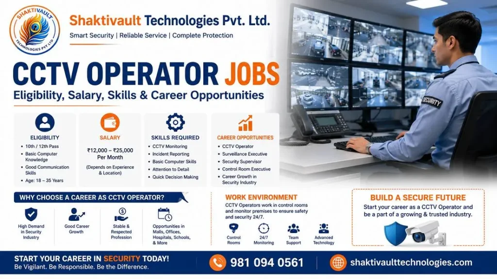 CCTV Operator Jobs | Eligibility, Salary, Skills & Career Opportunities 1 CCTV Operator Jobs Eligibility, Salary, Skills & Career Opportunities